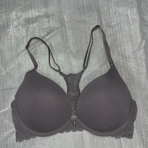 Gray Victoria’s Secret Front Clasp, Racerback Bra